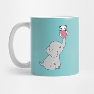 Kawaii Cute Elephant and Panda Mug